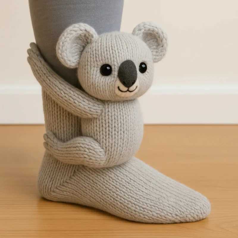 3D Knitted Animal Socks Cute Cozy Fuzzy Thick Warm Crew With 3D Ears For Women Teens Kids Home Winter Holiday Gift Christmas J251024