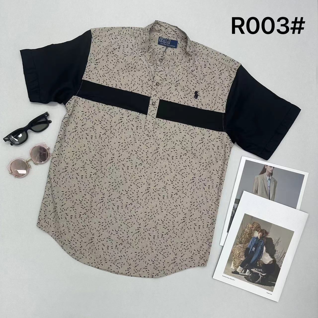 Men's Loose Printed Cotton Shirt - 100% Cotton, Breathable Soft, Trendy Printed Pattern, Casual Short Sleeve Shirt for Daily & Holiday(R003) - NO
