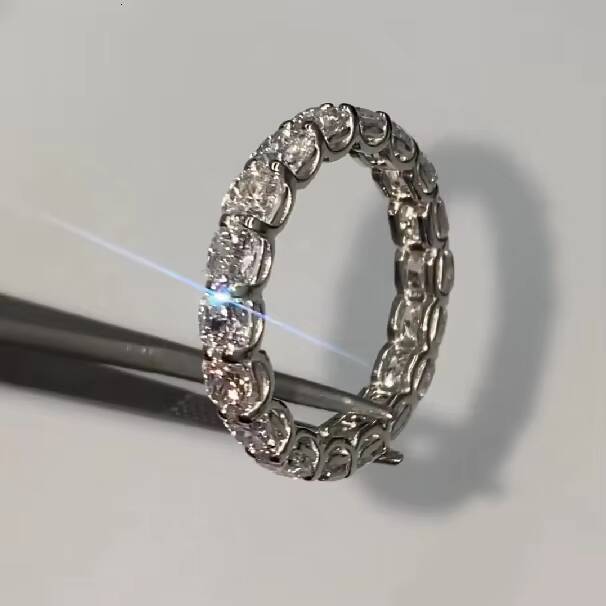 Hip Hop Eternity Ring Men Vvs Iced Out Moissanite 925 Silver Custom Wedding Moissanite Ring