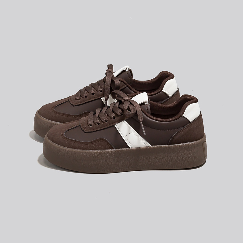 Free Shipping With Box design Casual Shoes Pu Leather 3.5cm Thick Sole Sneakers for Men And Women Walking