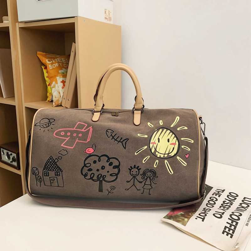 Short Trip Bag for Men and Women, Large Capacity 2024 New Model, Business Trip Sports Gym Bag, Commuter Crossbody Bag, Handheld Large Bag