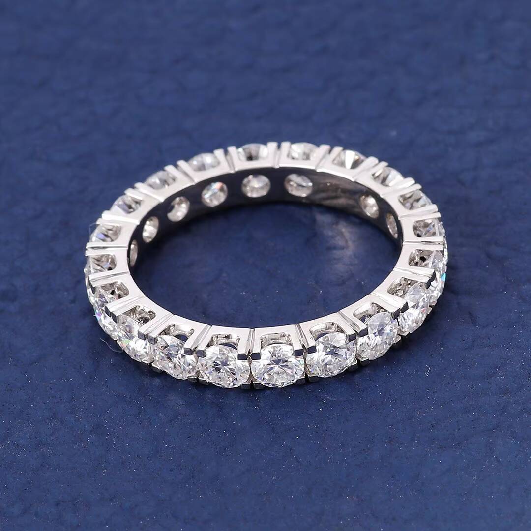High Quality Hip Hop Moissanite Ring Pass Diamond Tester 14k White Gold Moissanite Wedding Ring