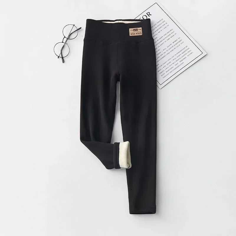 Winter Kids Fleecelined Cotton Pants Thickened Outerwear For Medium To Large Children Warm Integrated Velvet Trousers GirlsT251024