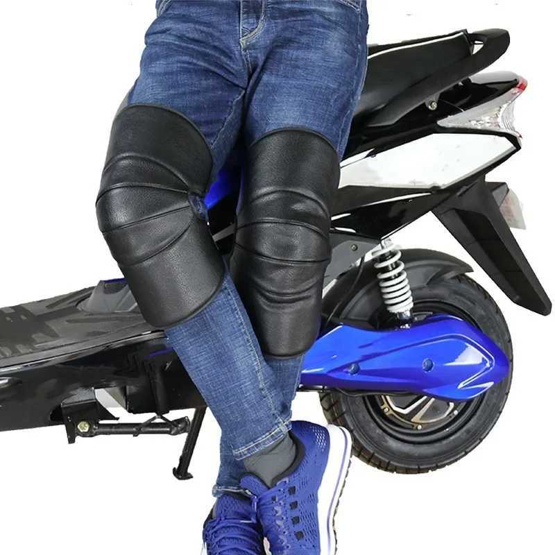 Waterproof Motorbike Riding Knee Pads PU Leather Motorcycle Warm Kneepad Windproof Winter Outdoor Knee Protective GuardW251024
