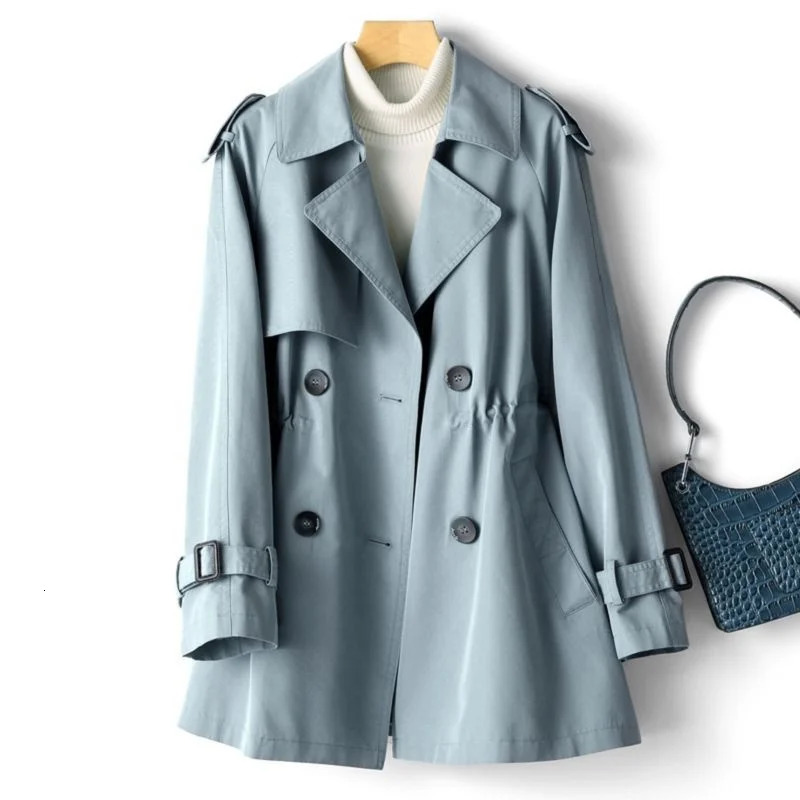 Women Trench Coat Autumn Korean Doublebreasted AllMatch Casual Loose Female Windbreaker Outerwear Overcoat Ladies 251021