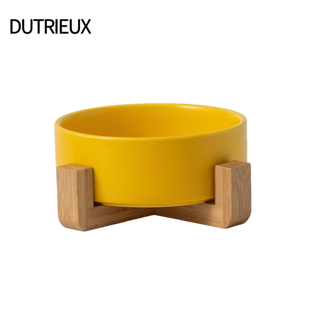K3287 Wholesale Pet Slow Feeding Bowl with Anti-Choking Design and Neck Guard for Anti-Tip, Plastic Frame and Ceramic Inner Bowl