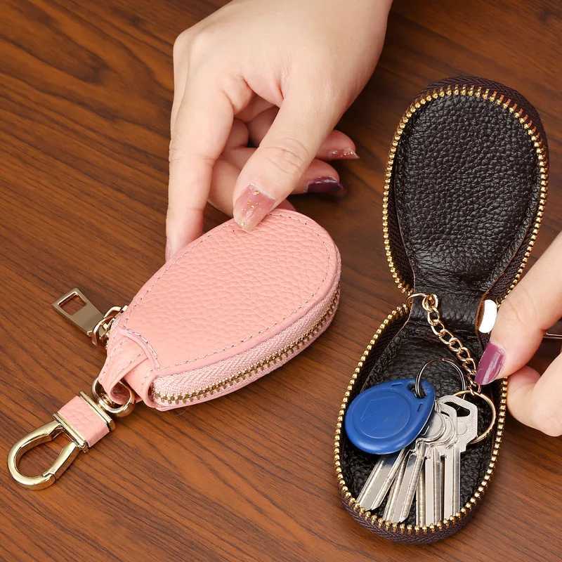 1PCS Leather Zipper Key Wallet Keychain Multifunctional Mini Purse Key Holder Case Folding Large Paper Money Storage Simple Z251023