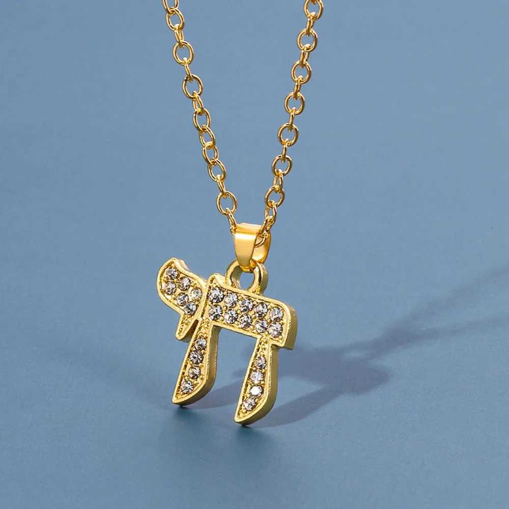 YILUOCD Chai Je Pendent Necklace for Women Zirconia Hebrew Letter Hai Pendent Religious Supernatural Talisman Amulet JewelryXJ251024