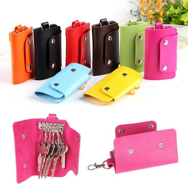 Women Men PU Leather Car Key Holders Keys Organizer Key Wallets Car Keychain Leather Housekeeper Key Wallet Cover 7Colors Z251023