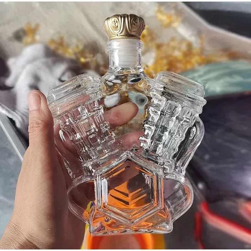 New V8 Whiskey Bottle Motorcycle Engine Wine Bottle Vtwin Engine Whiskey Bottle Handmade Motorcycle Engine Decanter For Whiskey Y251024