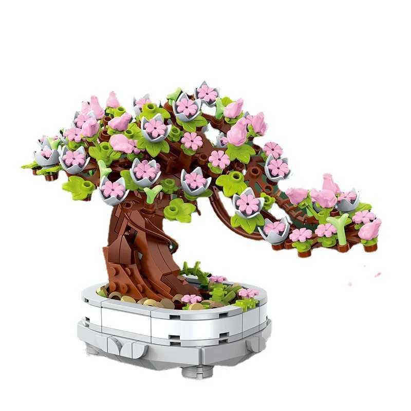 462PCS Bonsai Building Block Flower Creative Plant Cherry Blossom Tree Potted Bouquet DIY Home Decoration Gifts Toys C251023