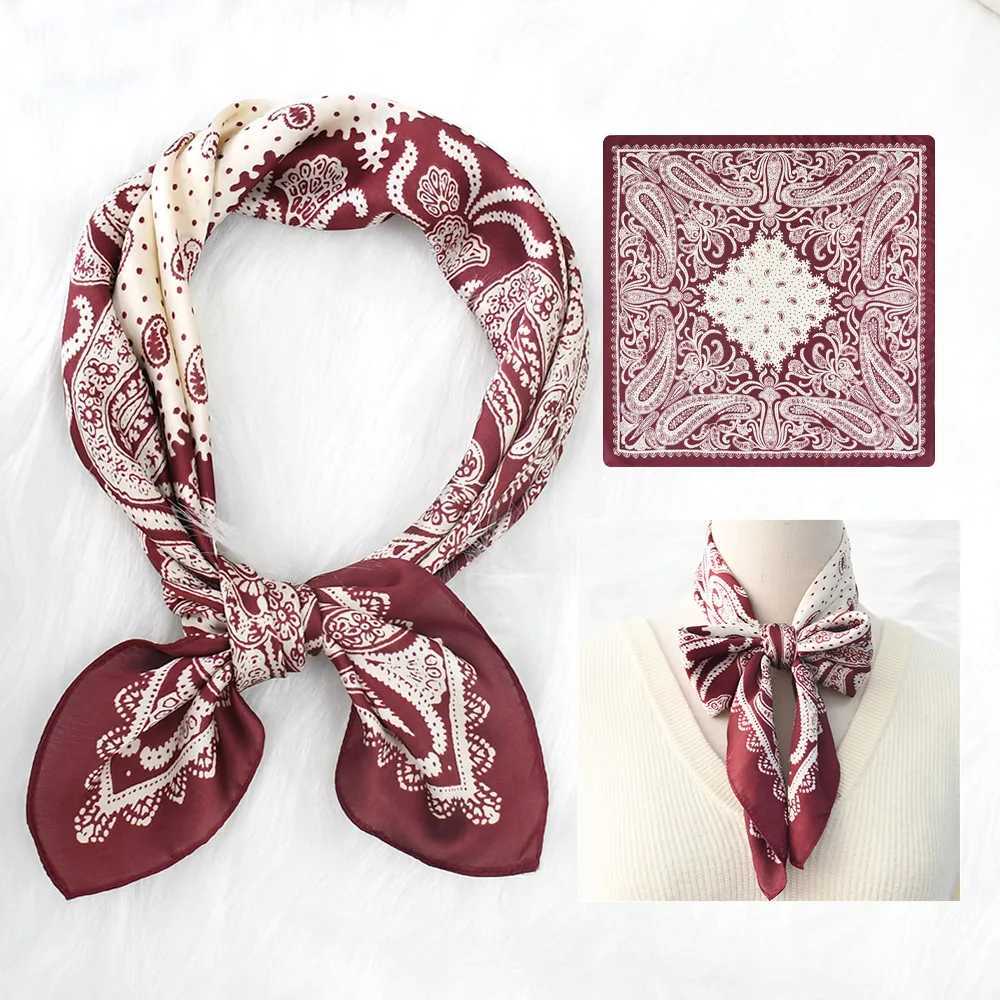 Fashionable Simation Silk Square Scarves 70cm Temperament Wen Shl Wr Soft Satin Scarf Bandana Fem Neckerchief Hijab Y251024