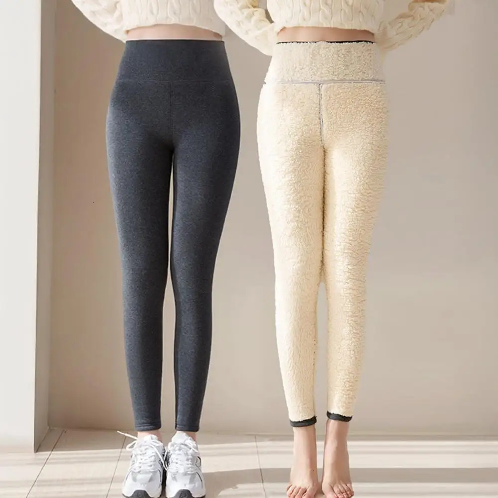 Winter Leggings High Waist Slim Butt Lifting Thickened Velvet Leggings Solid Color Warm Slimming Leggings Autumn Winter Tights 251018