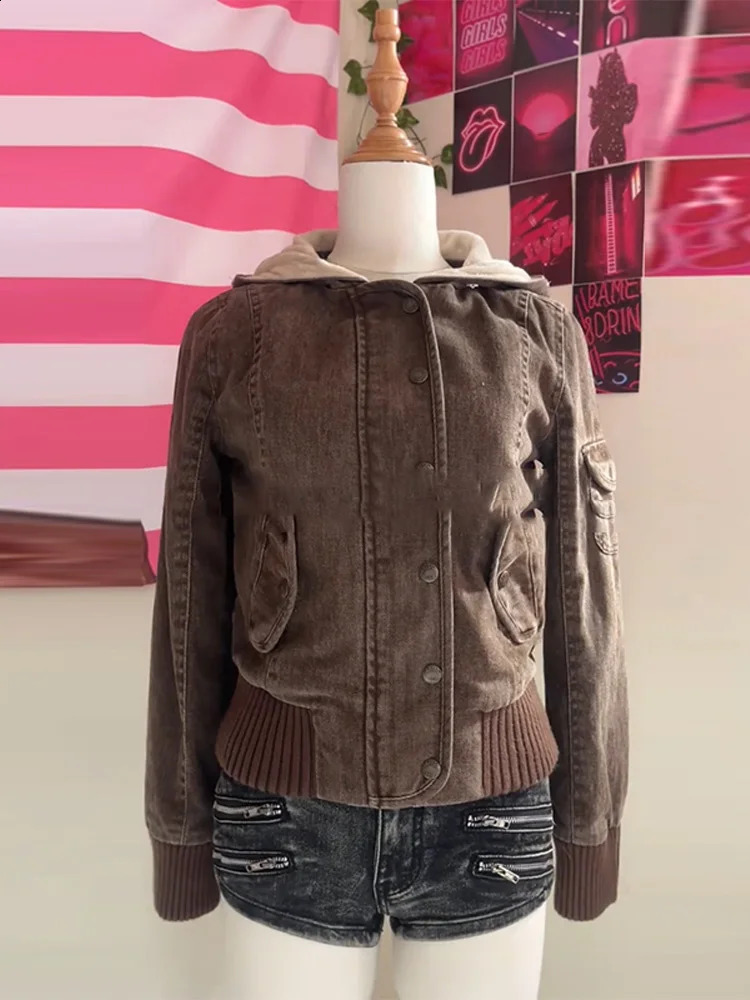 Elegant Fur Patchwork Hooded Coat Women Chic Thicken Zipper Pocket Button Female Jacket Autumn Winter Lady Streetwear 251023