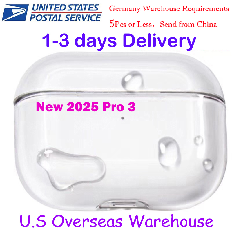 USA Stock For Apple AirPods Pro 3 AirPods 4 Pro 2 3rd Headphone Accessories Silicone Protective Headphone TPU Cover silicone case Headphone Silicone tpu Case