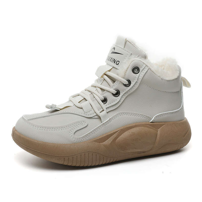 New Fleece-Lined Women's Winter Mid-Top Warm Height-Increasing Thick-Soled Sports Casual Shoes Boots Fashion Designer