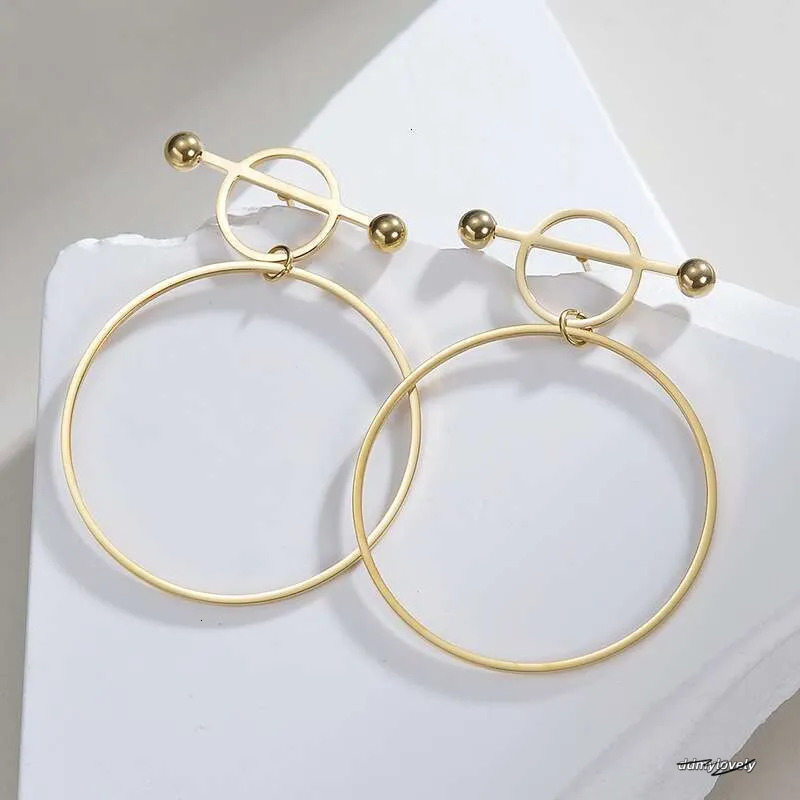 Gold-Plated Hoop Earrings: Stainless Steel Fashion Jewelry For Women - Circle Design Ddmylovely