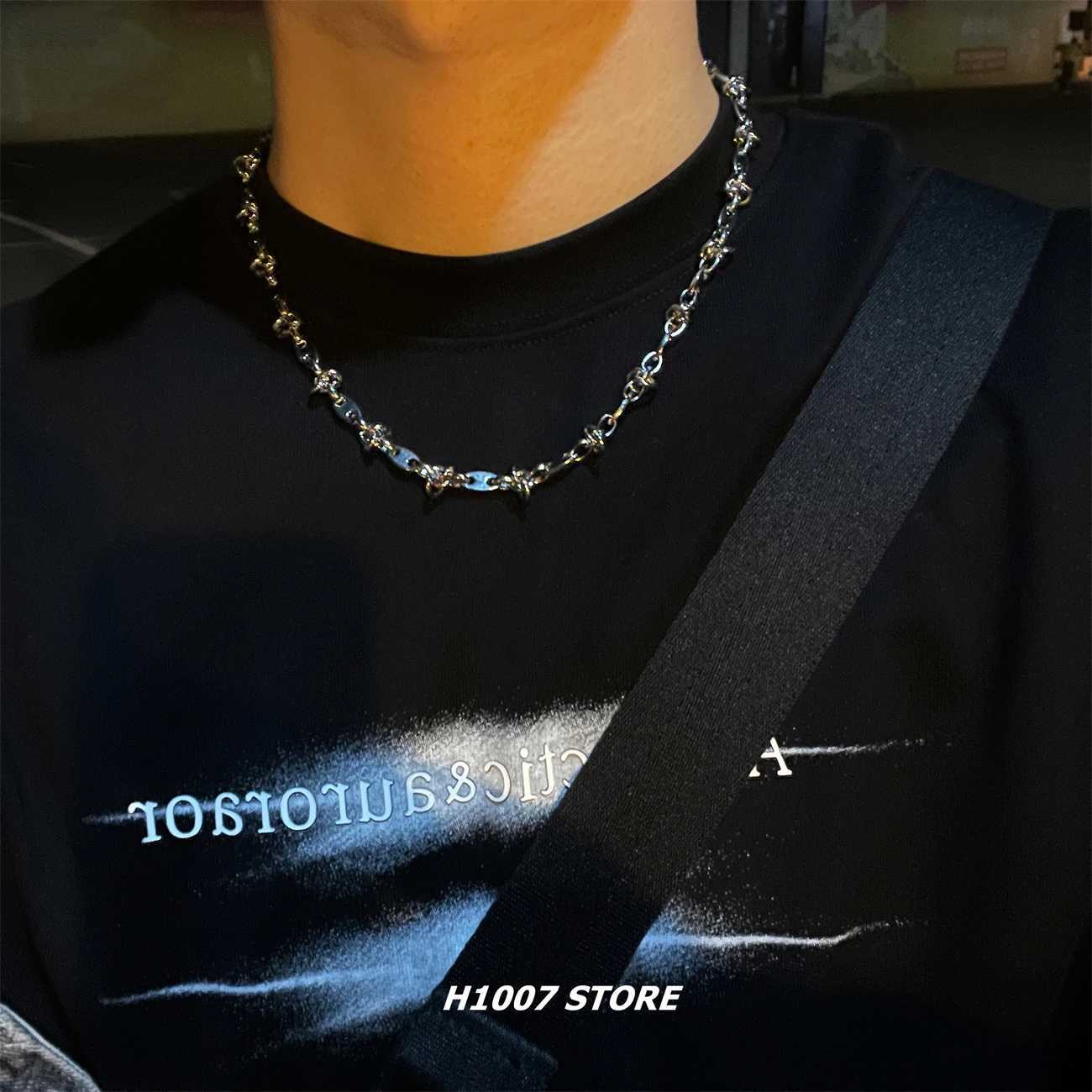 Hip Hop Stainl Steel Splicing Necklace for Man Woman Punk Clavicle Sweater Chain Luxury Unisex Jewelry Accories WholesaeXJ251024