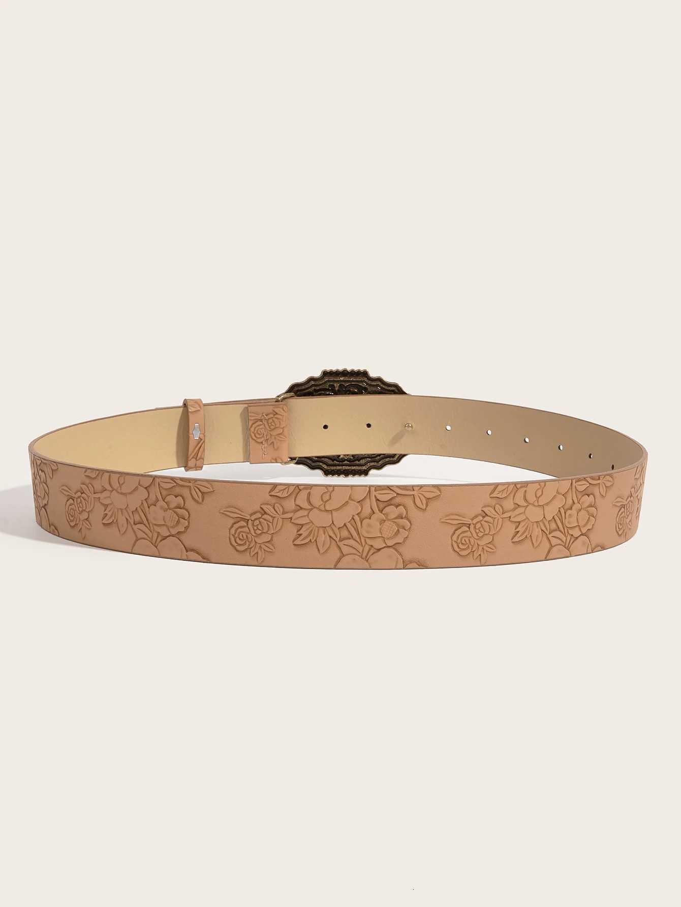 Neutral wind Niutou buckle printing belt W251024