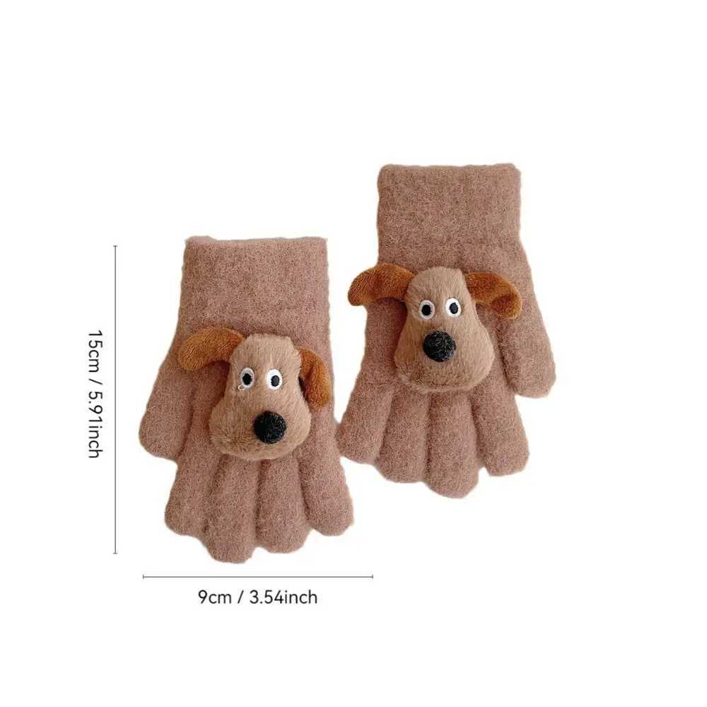 Portable Capybara Gloves Thicken Knitted Mittens Kawaii Stretch Keep Warm Gloves Outdoor Y251024