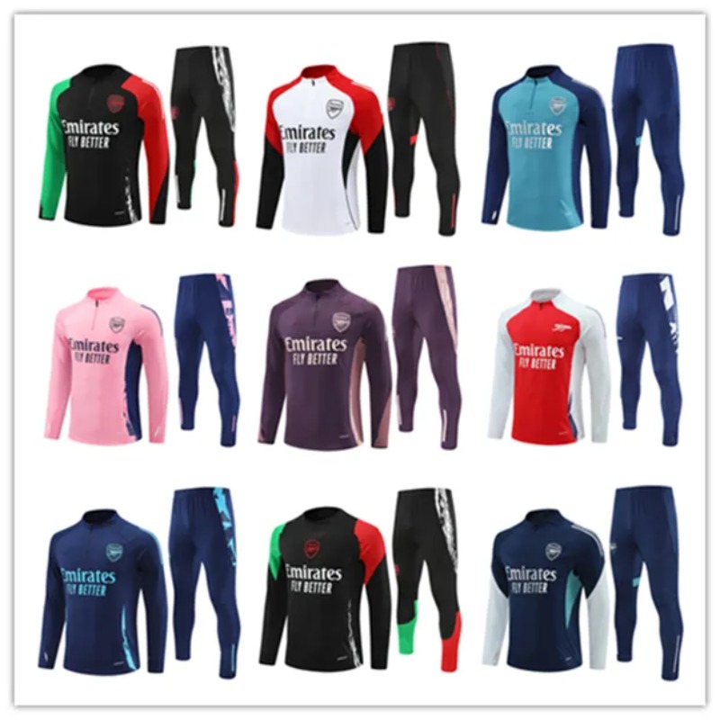 25/26 PEPE SAKA Arsenal Sportswear Half Zipper Football Set 25 26 Arsenic Training Suit ODEGARD THOMAS TIERNEY Transport Men's Sportswear