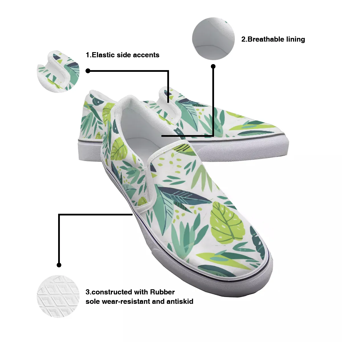 DHgatepod Kids Slip-On Casual Shoes - Breathable Canvas Sneakers with Elastic Sides & Removable Insoles for All Seasons