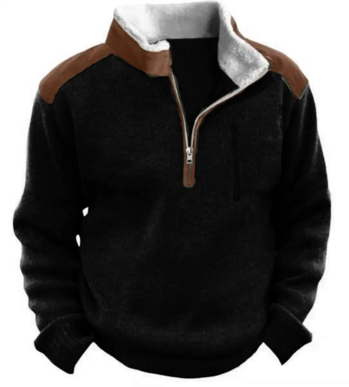 mens halfzip thermal sweater with casual lapel and multicolor n clothing 251018
