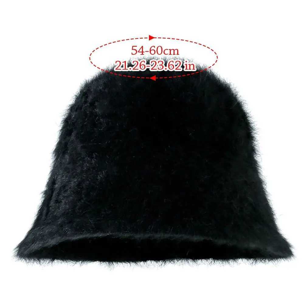 Outdoor Plush Bucket Hat Furry Warm Panama Hat Winter Soft Basin Sun Cap for WomenL251024