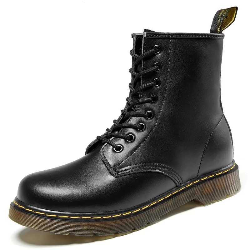 Genuine Leather Boots for Women Ankle Boots Hight Trendy Quality Men Leather Boots Thick Sole Motorcycle Shoes 2025 New W251024