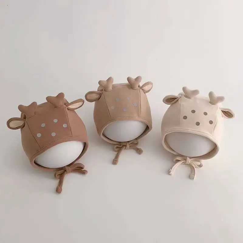 Cute Deer Baby Ear Protection Cap Pure Cotton Newborn Fetal Hat Spring Autumn Kids Beanie Cartoon Infant Headwear Bonnet 018MonL251024