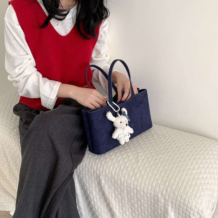 New Handbag For Women Autumn Winter Simple Commuter Tote High-End Large Capacity Suede Bag B5