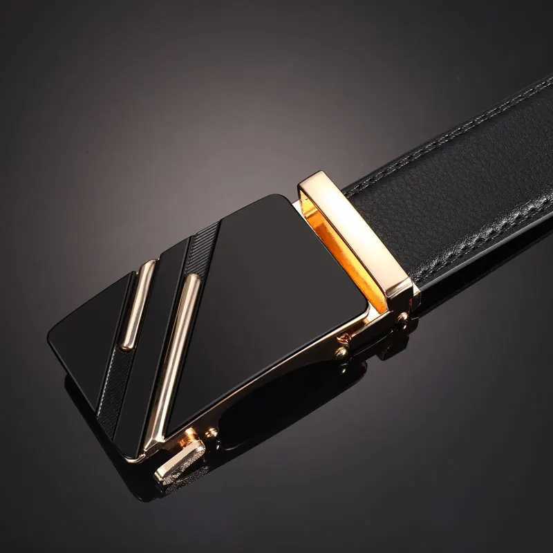 New mens belt automatic buckle pants belt cowhide automatic buckle formal business mens belt with suit belt W251024