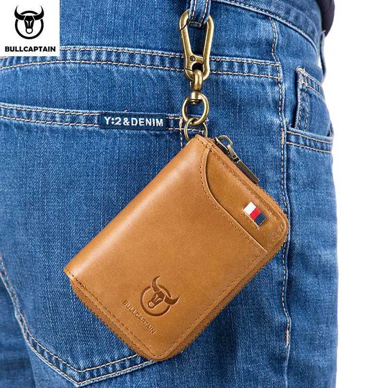 BULLCAPTAIN Genuine Leather Mens Key Card Bag Highquality Multifunction Key Box Car Key Chain Wallet Mini Card Bag Key Clip Z251023