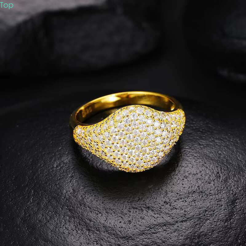 Factory-Made VVS1 D Color Moissanite Sier Jewelry Rings GRA Certified Pass Dia Tester Unisex Hip-Hop Engagement