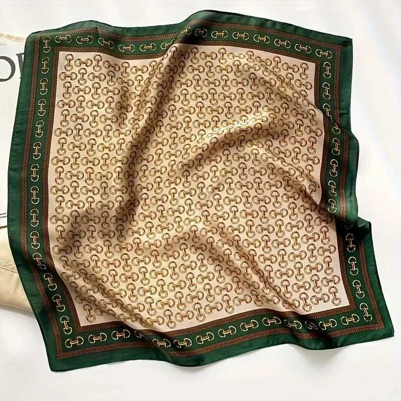 Elegant Ladies Soft Satin Square Scarf Fashionable Green Round Scarf Soft Woven Fashion Accory Versatile Neck Wr Y251024