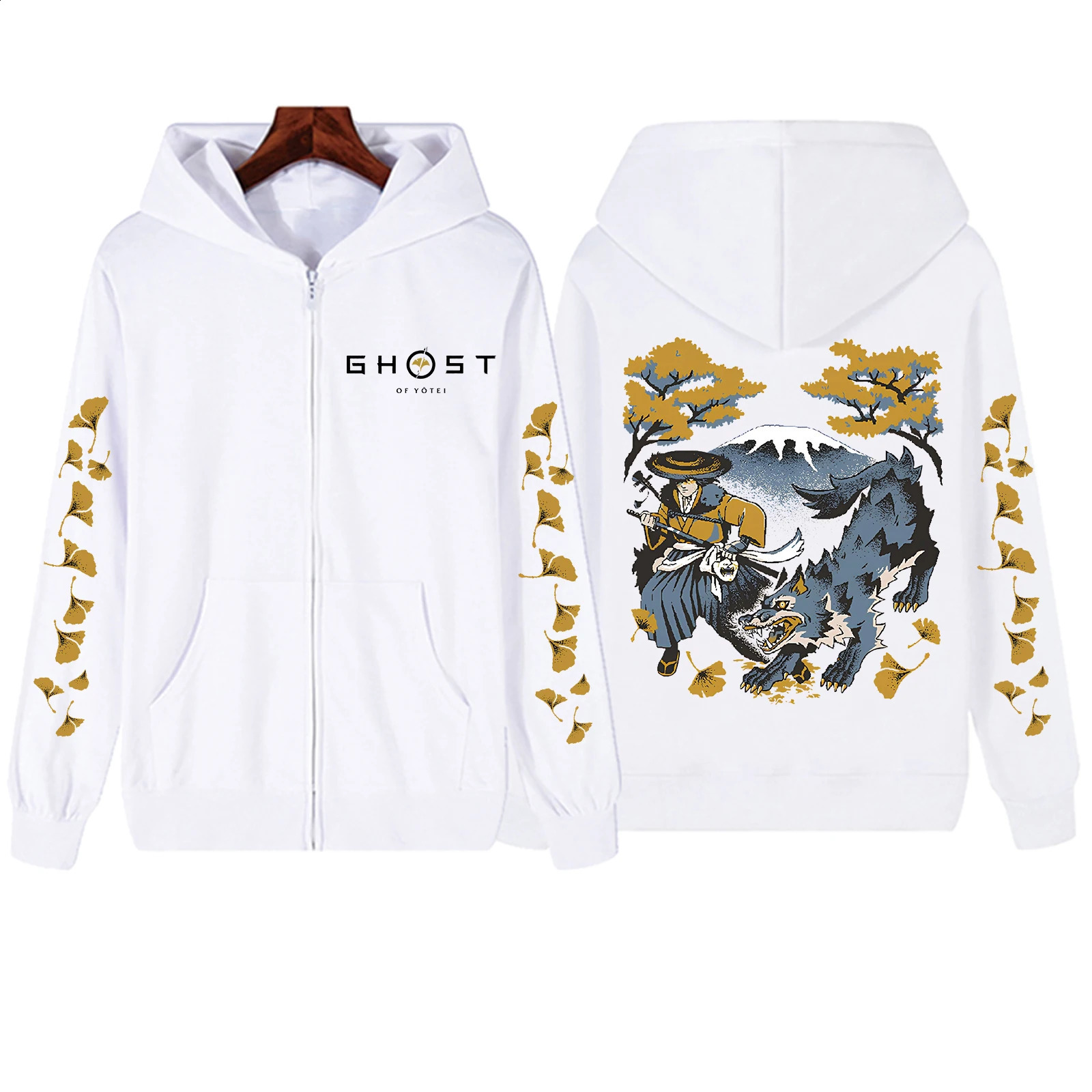 Ghost of Yotei 2025 Printed Zipper Hoodie Harajuku Oversized Game Merch Pullover Hoodies Y2k Zip Up 251018