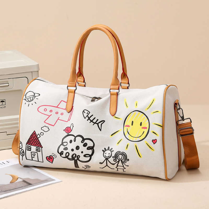 Personalized Travel Bag Trendy Stylish Storage Bag Business Trip Outdoor Travel Bag Casual Large Capacity Handheld Crossbody Graffiti Bag