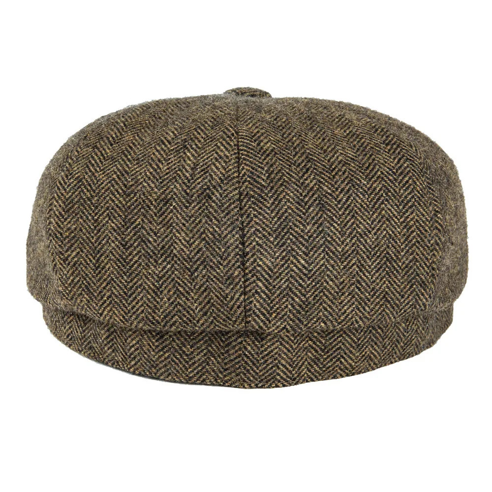 BOTVELA Wool Tweed sboy Cap Herringbone Men British Gatsby Retro Hat Driver Flat Cap for Male Vintage Herringbone Beret 251021