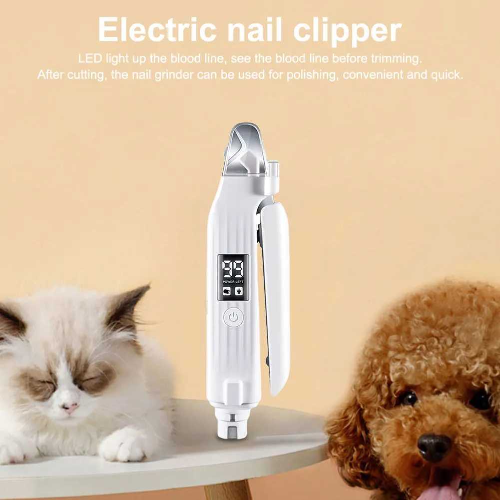 2 in 1 Electric Pet Nail Trimmer Quiet and Low Vibration Pet Nail Grinder with LED Lights Pet Toenail Clippers for Dogs and Cats Z20251024