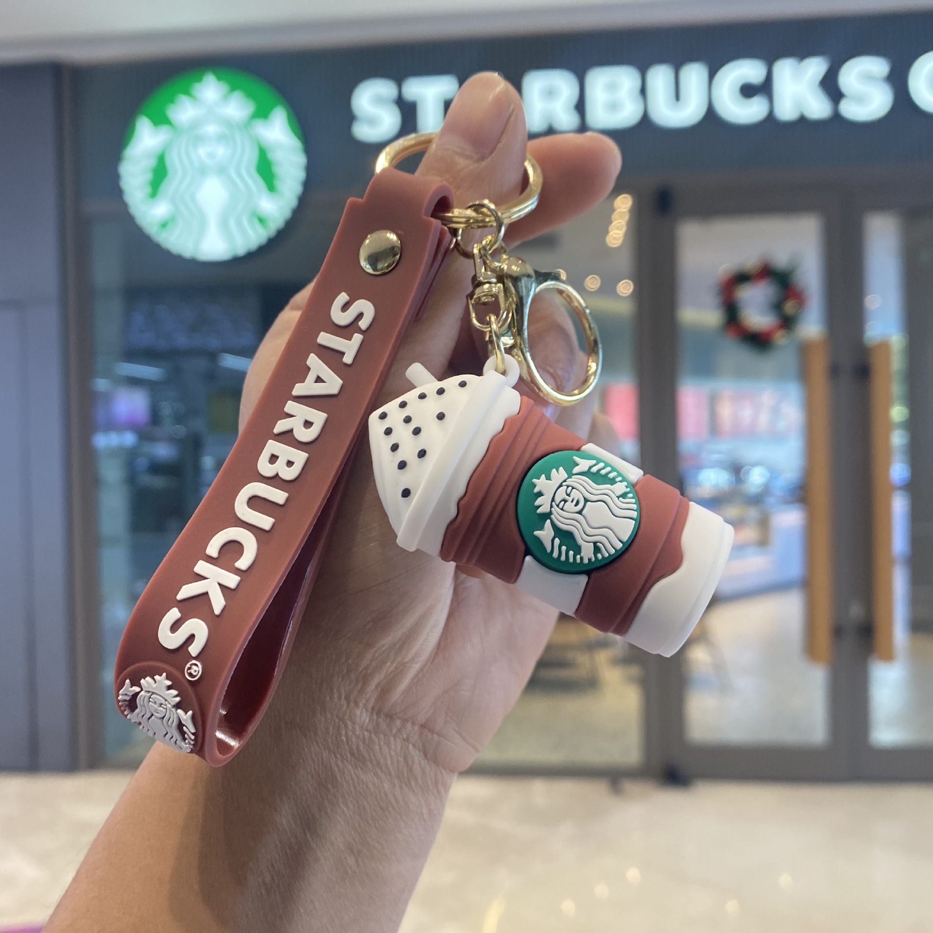 Starbucks Milk Tea Cup Keychain Plush Doll Claw Machine Small Gift Bag Accessory New Year Gift Wholesale