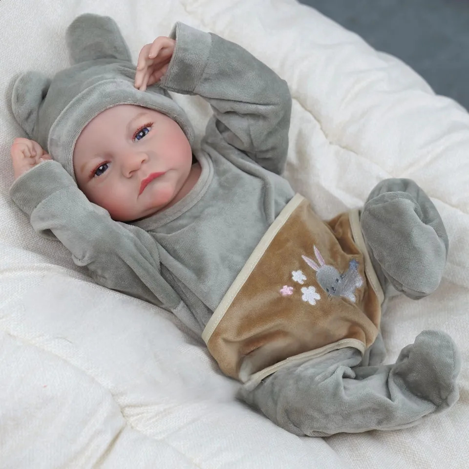 Risbecko 43CM Levi born Baby Doll Reborn Sleeping Soft Silicone Flexible 3D Skin Tone with Visible Veins Hand Paint Hair Doll 251020