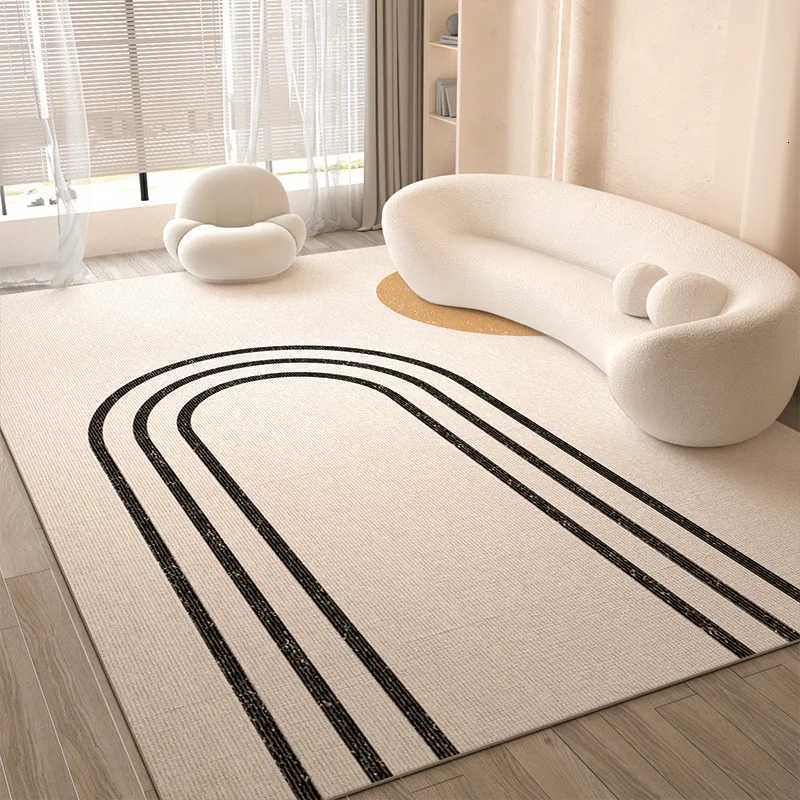 200x300cm Creamy carpet Living room light luxury highend sofa mat French thickened bedroom bedside carpet nonslip carpet C251024