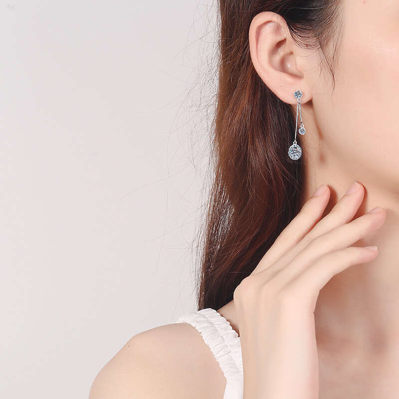 DHCollections-- S Sier for Women Moissanite Simulated 2020 New Style Earrings Personality Versatile Straight
