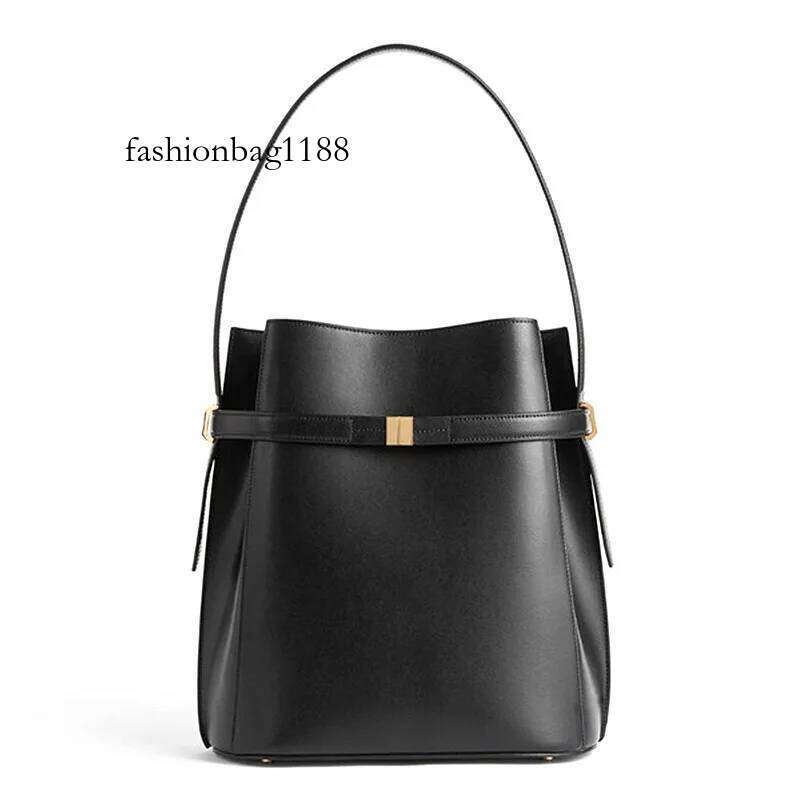 Light Fashion High-quality Top Layer Cowhide Bucket Shaped Shoulder Personalized High-end Feeling, Diagonal Cross Bag
