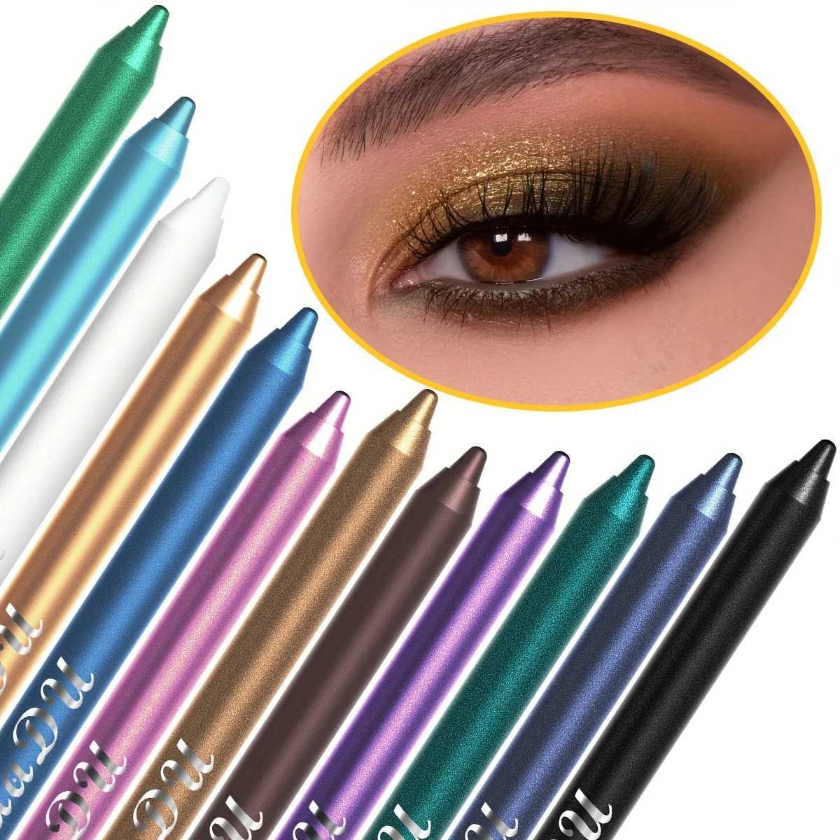 CmaaDu 12 Pcs Set of Waterproof Eyeliner Pens with Shimmering Effects Includes Eyeshadow Durable and Easy to Color HighlighterL251024