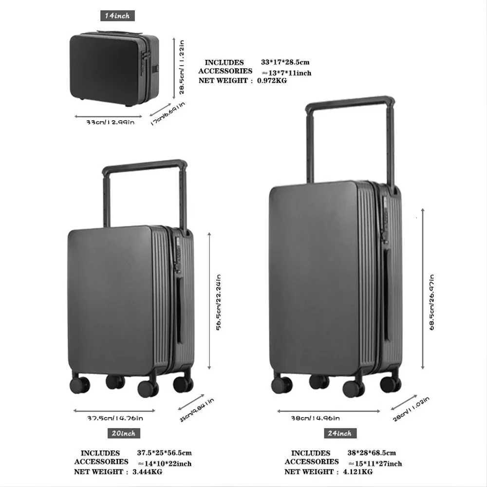 Manufactory PC Travel Trolley Case Durable Men Combination Case Small Size Boarding Case Luggage Suitcase with USBW251024