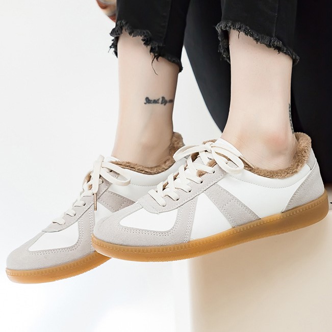 2025 free shipping autumn winter new designer shoes Genuine Leather Casual Sports Shoes German Training Women's Shoes Fleece-Lined Thickened Wint