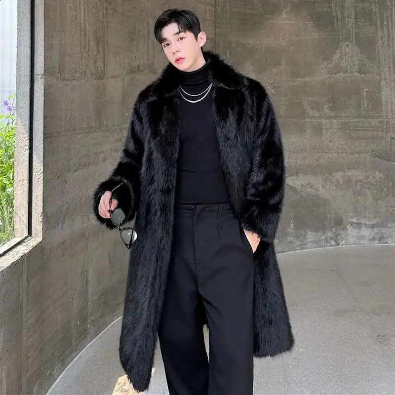 LUZHEN 2024 Winter Thickening Warm Fur Coat Trend Fashionable Niche Long Korean Mens Temperament Outerwear LZ7985 251014