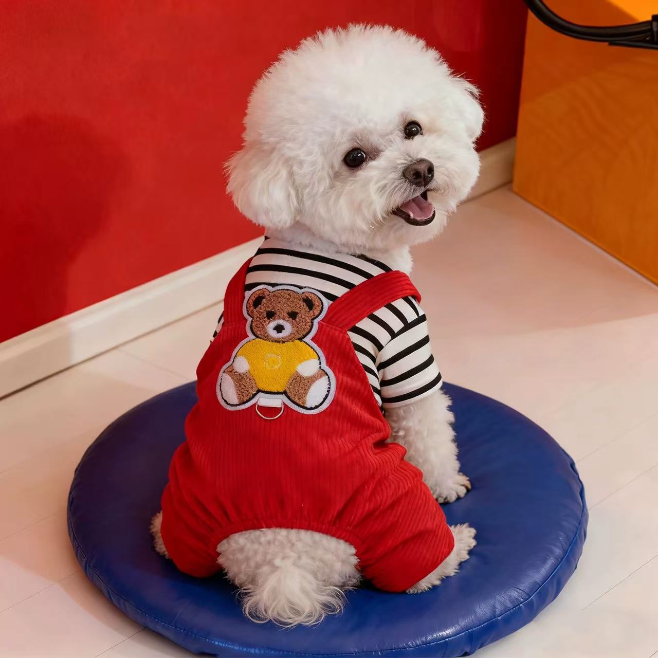 T1820 Dog Clothes Winter New Warm Bichon Teddy Pomeranian Small Dog Cotton-padded Coat Cat Anti-shedding Cute Sweatshirt