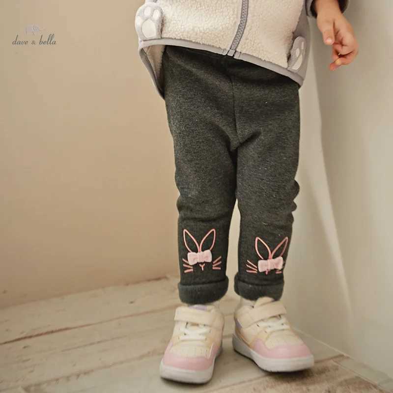 Dave Bella Childrens Plush Pants Autumn Winter Girls Casual Fashion Tight Pants Leggings Cute Sport Outdoor DB4238121T251024